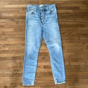 Blue straight leg jeans